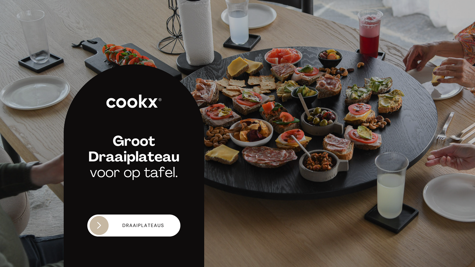 Groot Draaiplateau voor op Tafel - Optimaal Gemak en Stijl met COOKX