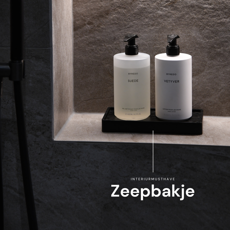 Mini Zeepbakje/Plateautje - Massief Eikenhout - Zwart