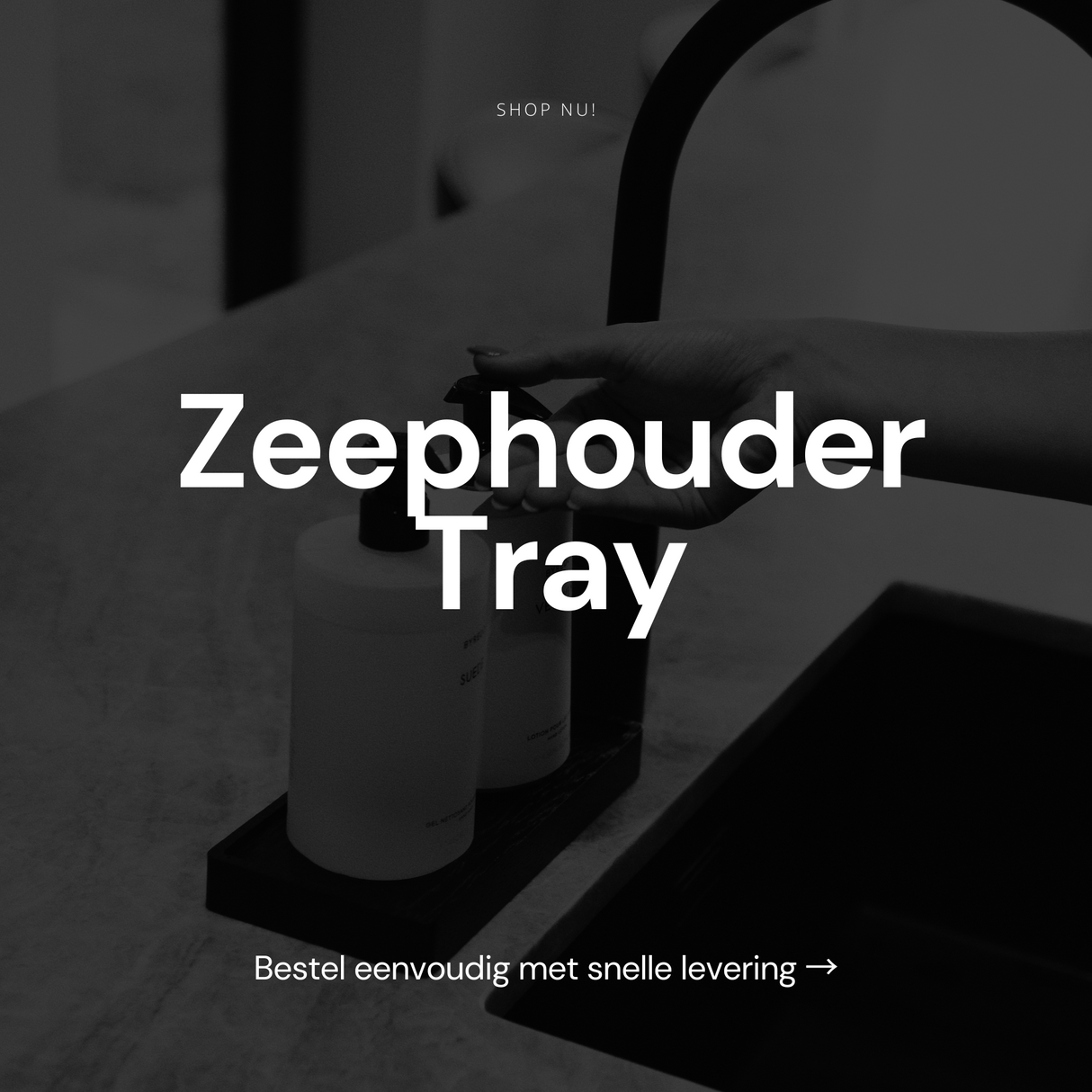 Mini Zeepbakje/Plateautje - Massief Eikenhout - Zwart