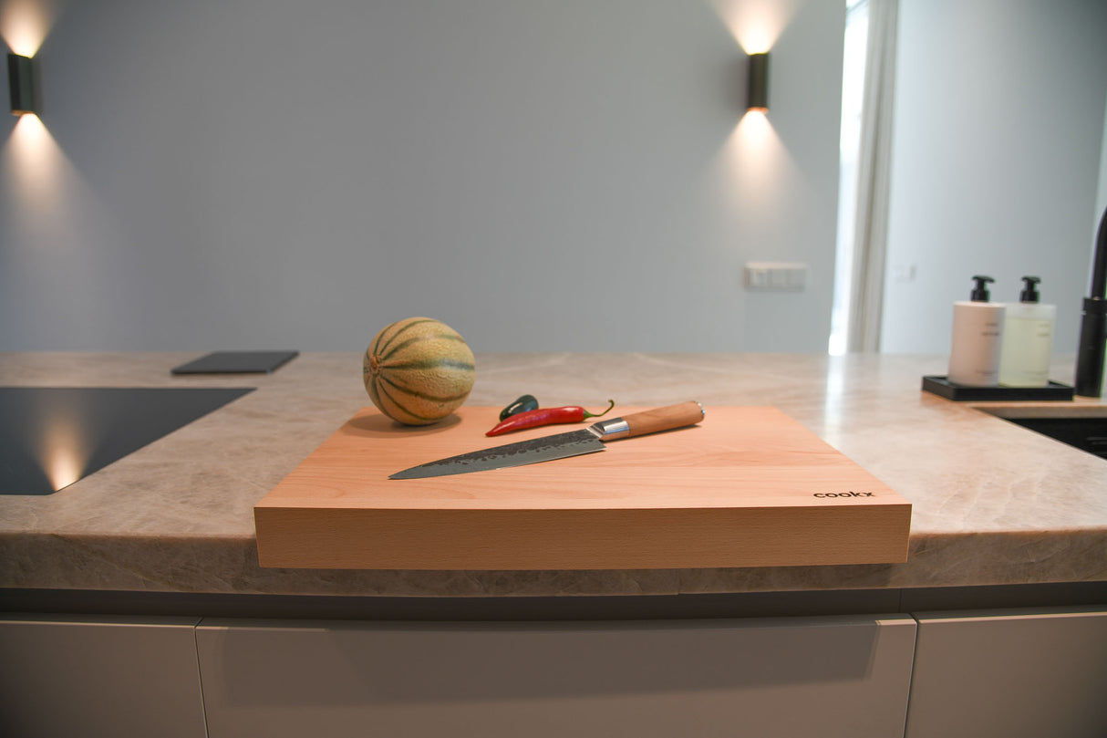 Houten Snijplank met Antislip Rand - Breed model - Beukenhout