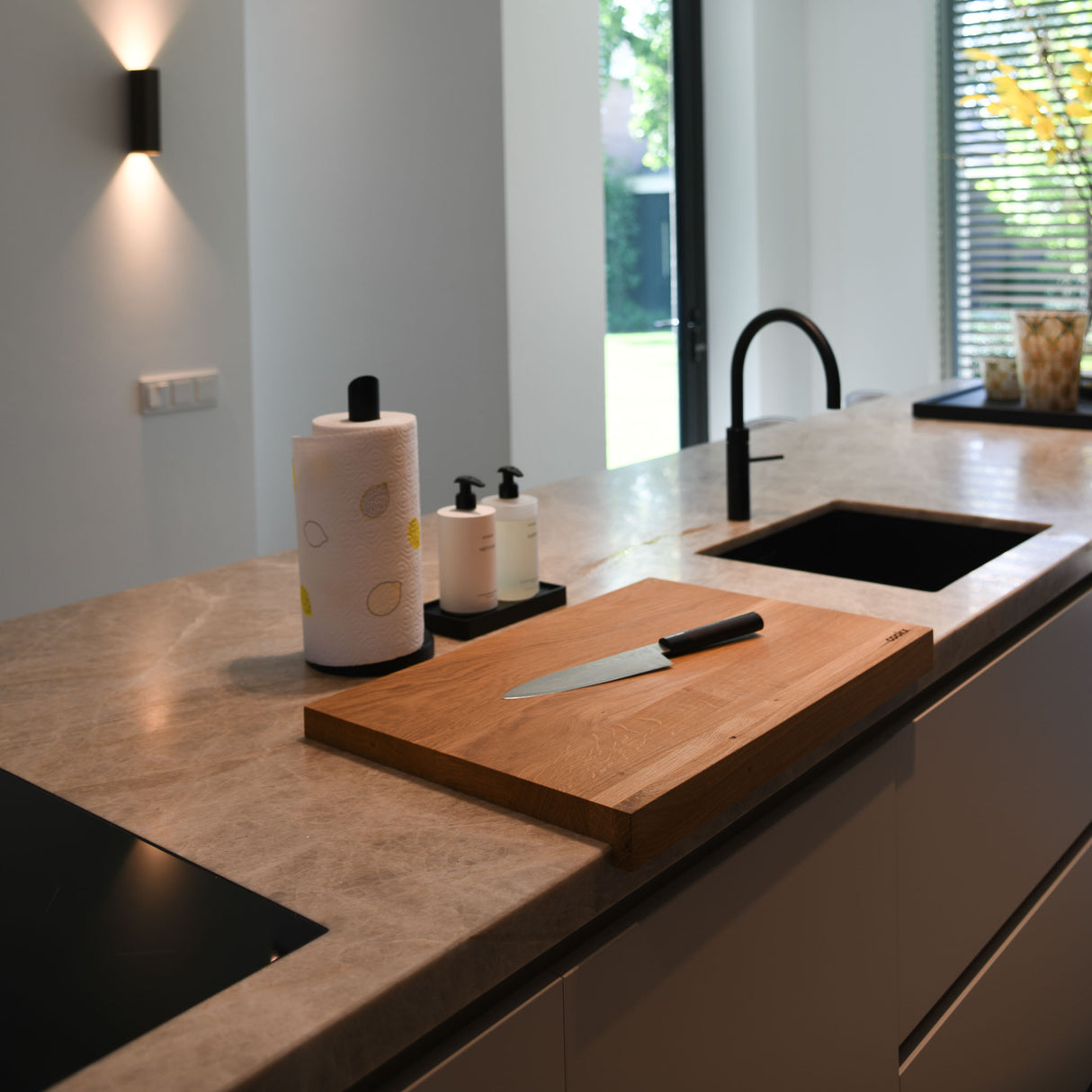 Houten Snijplank met Antislip Rand - Maat XL - Massief Eikenhout