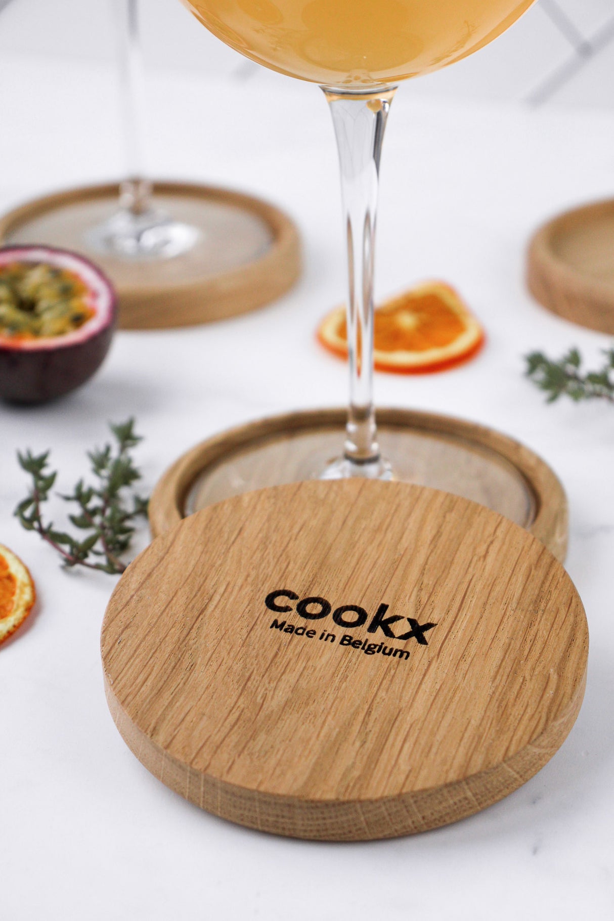 Onderzetters - Rond model - Eikenhout - 6 stuks - COOKX