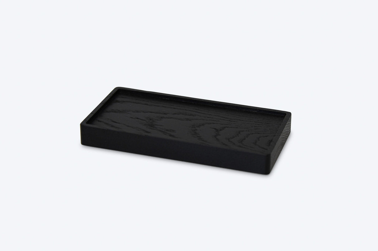 Mini Zeepbakje/Plateautje - Massief Eikenhout - Zwart