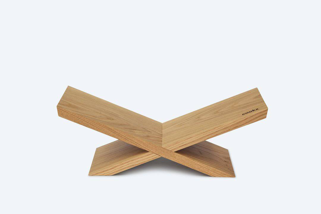Boekenstandaard hout - Boekenstandaard eiken natuurkleur - X-vormig COOKX