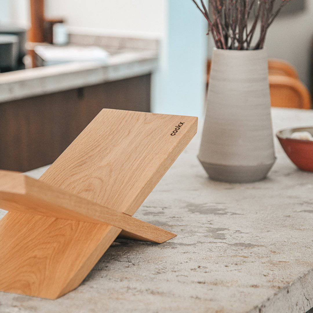 Boekenstandaard hout - Boekenstandaard eiken natuurkleur - X-vormig COOKX