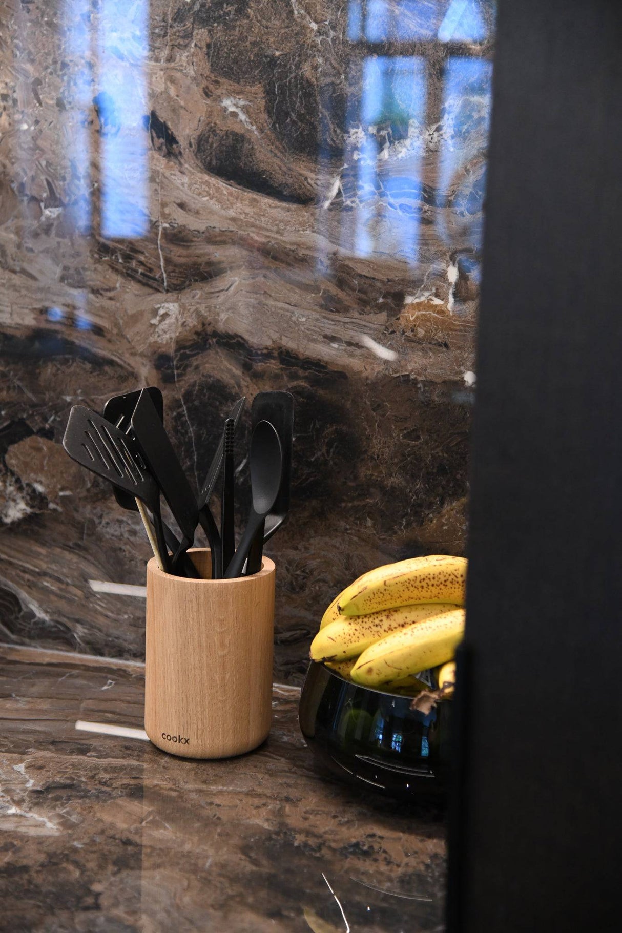 Porte-ustensiles de cuisine - 100 % bois de chêne - Taille unique
