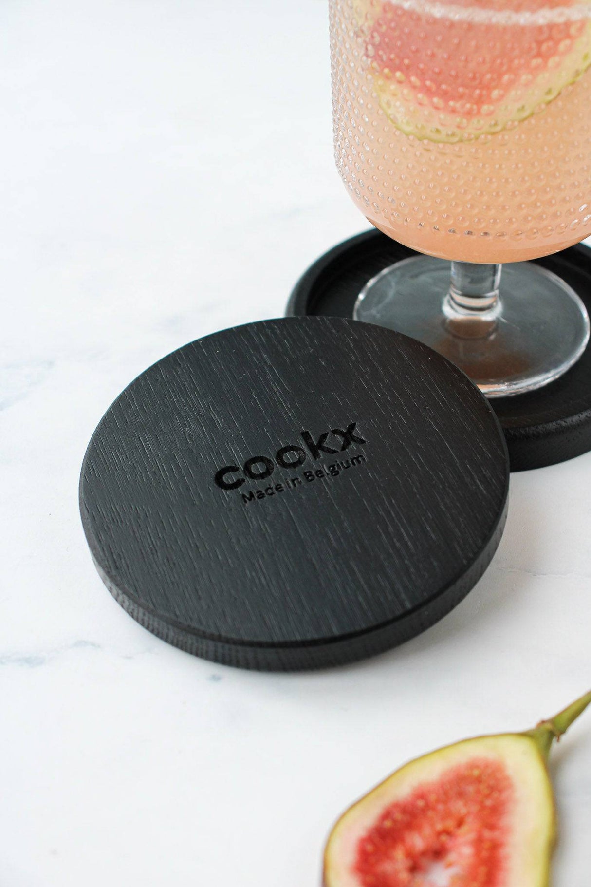 Sous-verres - Modèle rond - Bois de chêne - 6 pièces