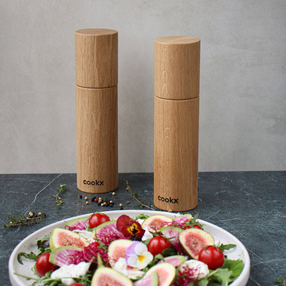 Ensemble moulin à poivre et sel - 100% bois de chêne - Avec mécanisme CrushGrind®