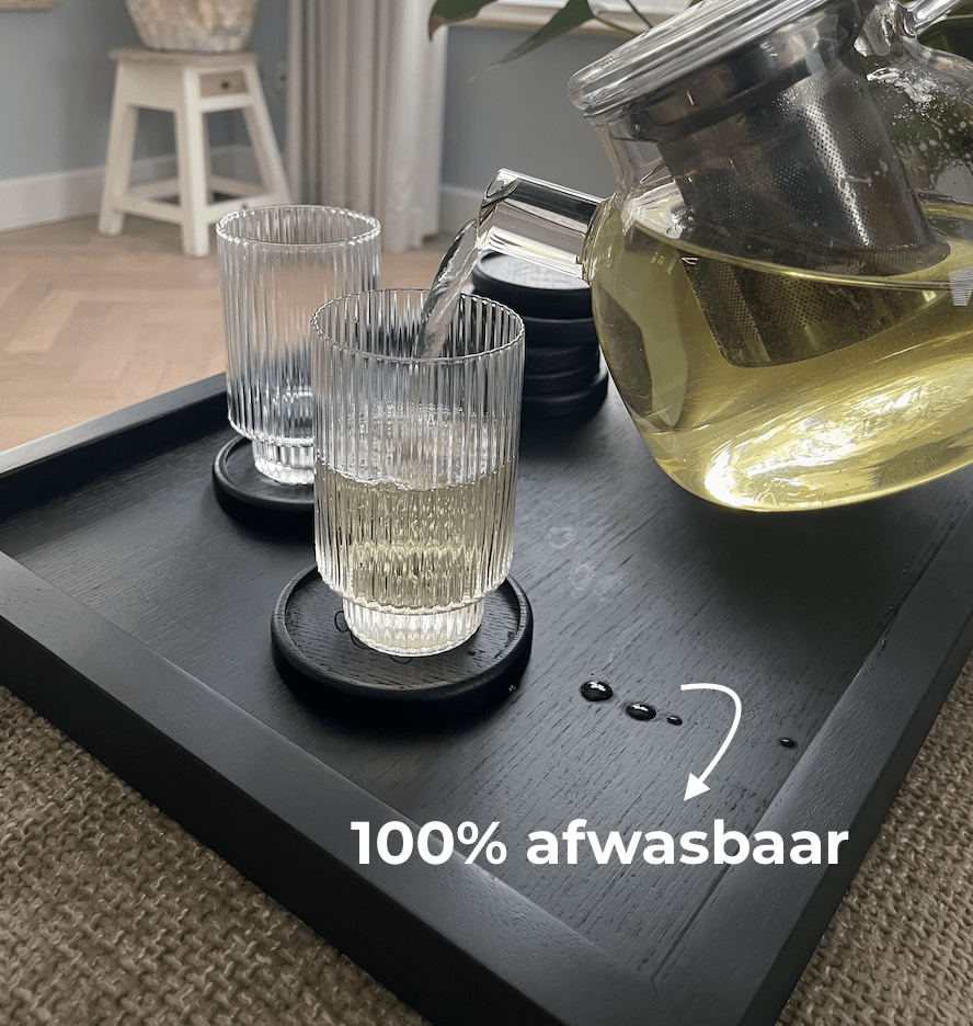 Kaarsenplateau Zwart I Dienblad Eikenhout I COOKX