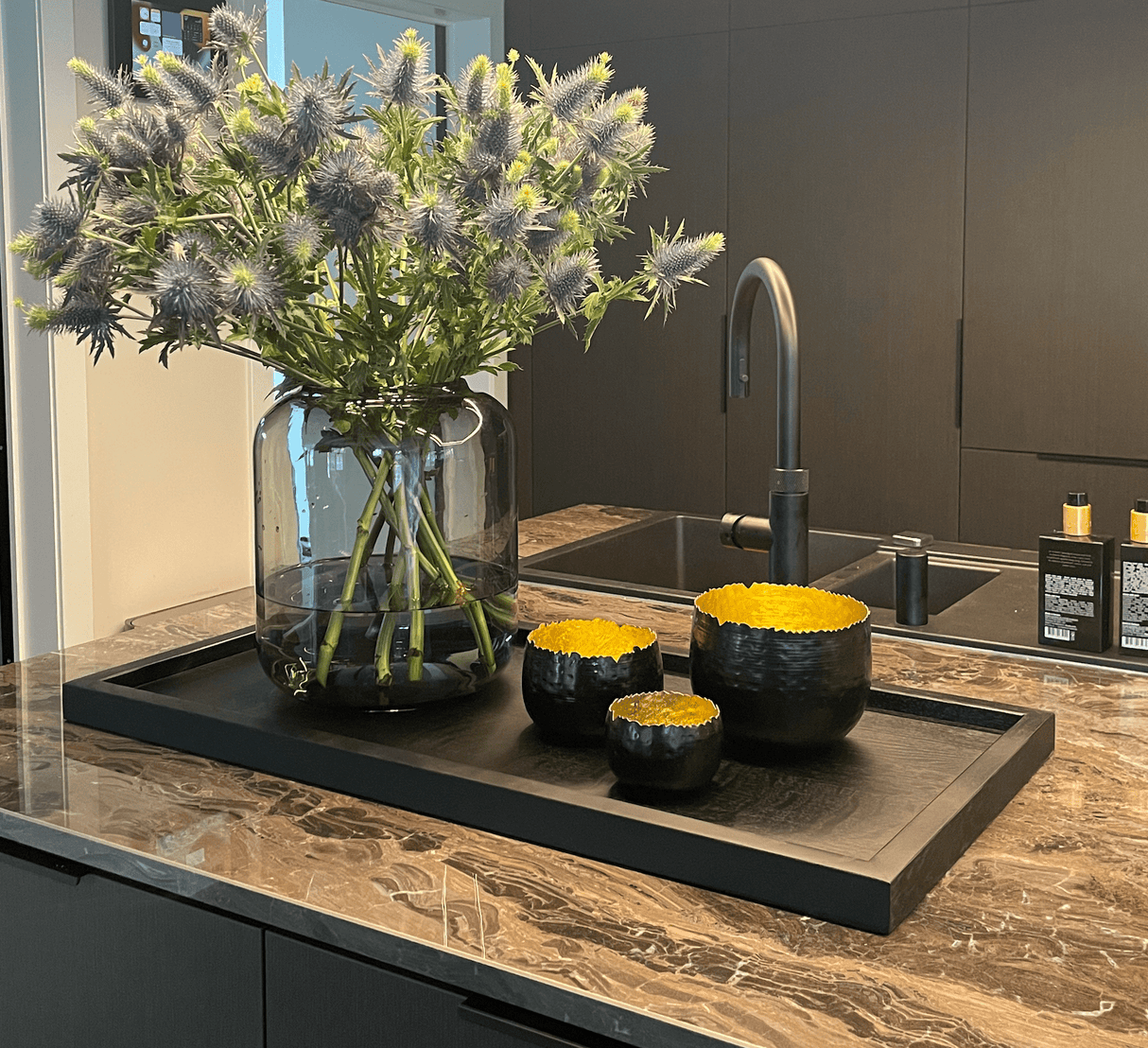 Kaarsenplateau Zwart I Kaarsenplateau hout COOKX