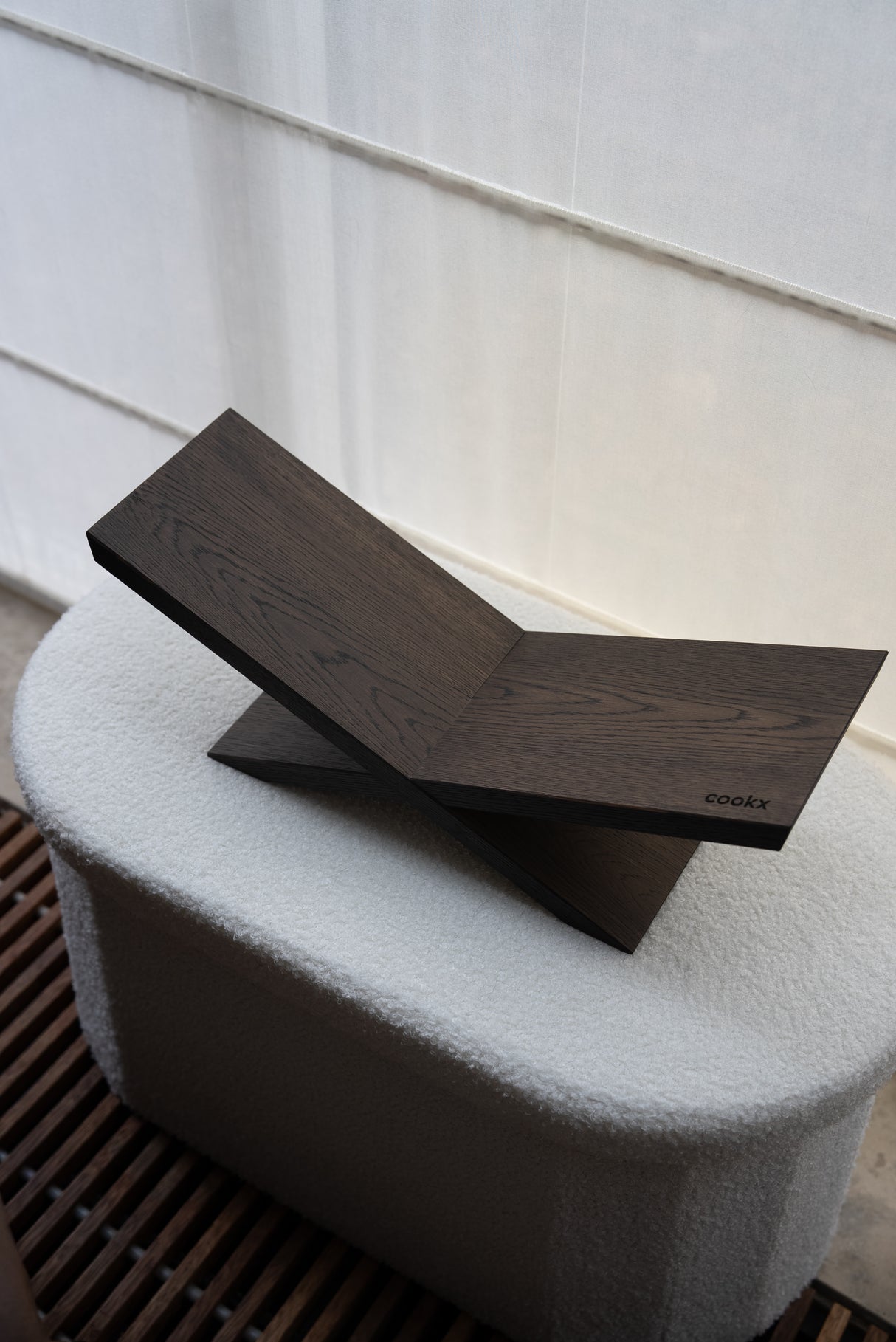 Boekenstandaard - Liggend Model - Eikenhout - Zwart, Nature, Beige, Chocolade