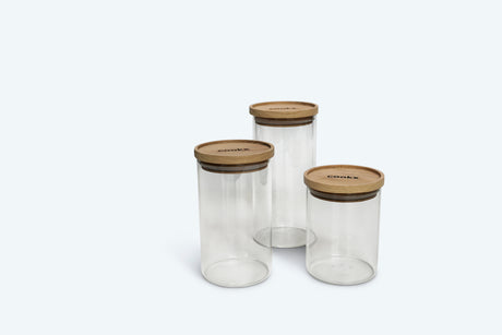 Voorraadpot/Bewaarpot - Rond model - Maat S, M, L - Zwart of nature