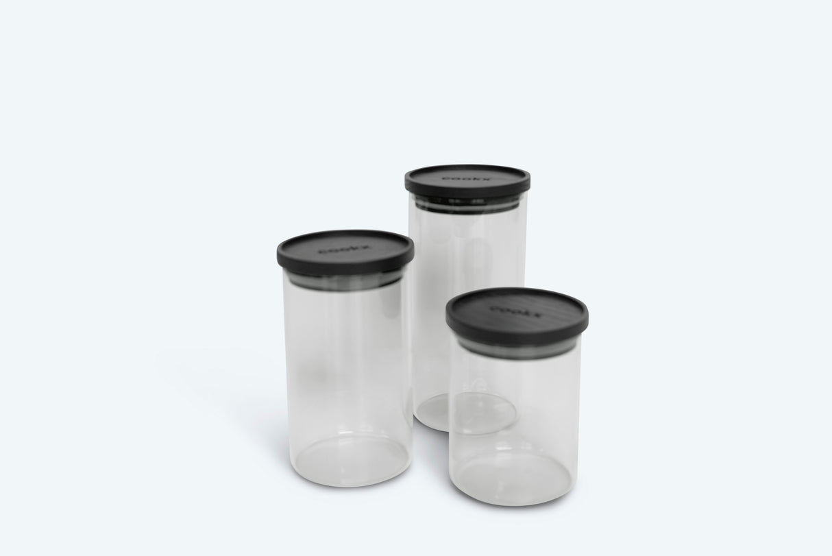 Voorraadpot/Bewaarpot - Rond model - Maat S, M, L - Zwart of nature