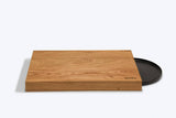 Oak chopping block with plate recess - Wide model - Solid Oak wood