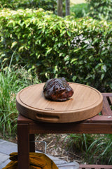 Oak Meat Board - Round Size M - Solid Oak Wood
