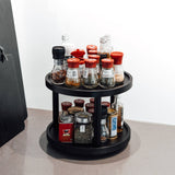 Spice rack Oak wood - Rotating model for spice jars - Black or natural