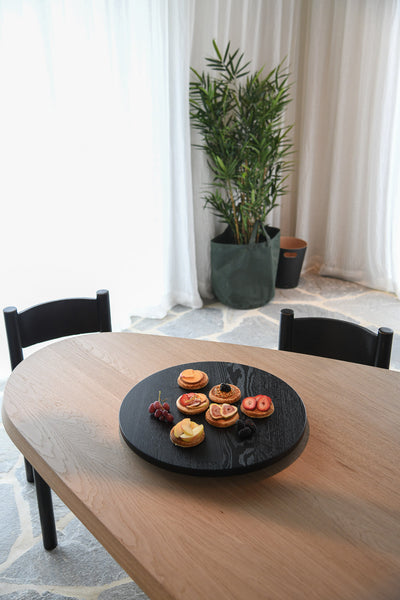 NIEUW! Eiken draaiplateau M - 50 cm - COOKX - Matte black